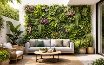 Opciones de jardines verticales y terrazas verdes para casas prefabricadas de hormigón